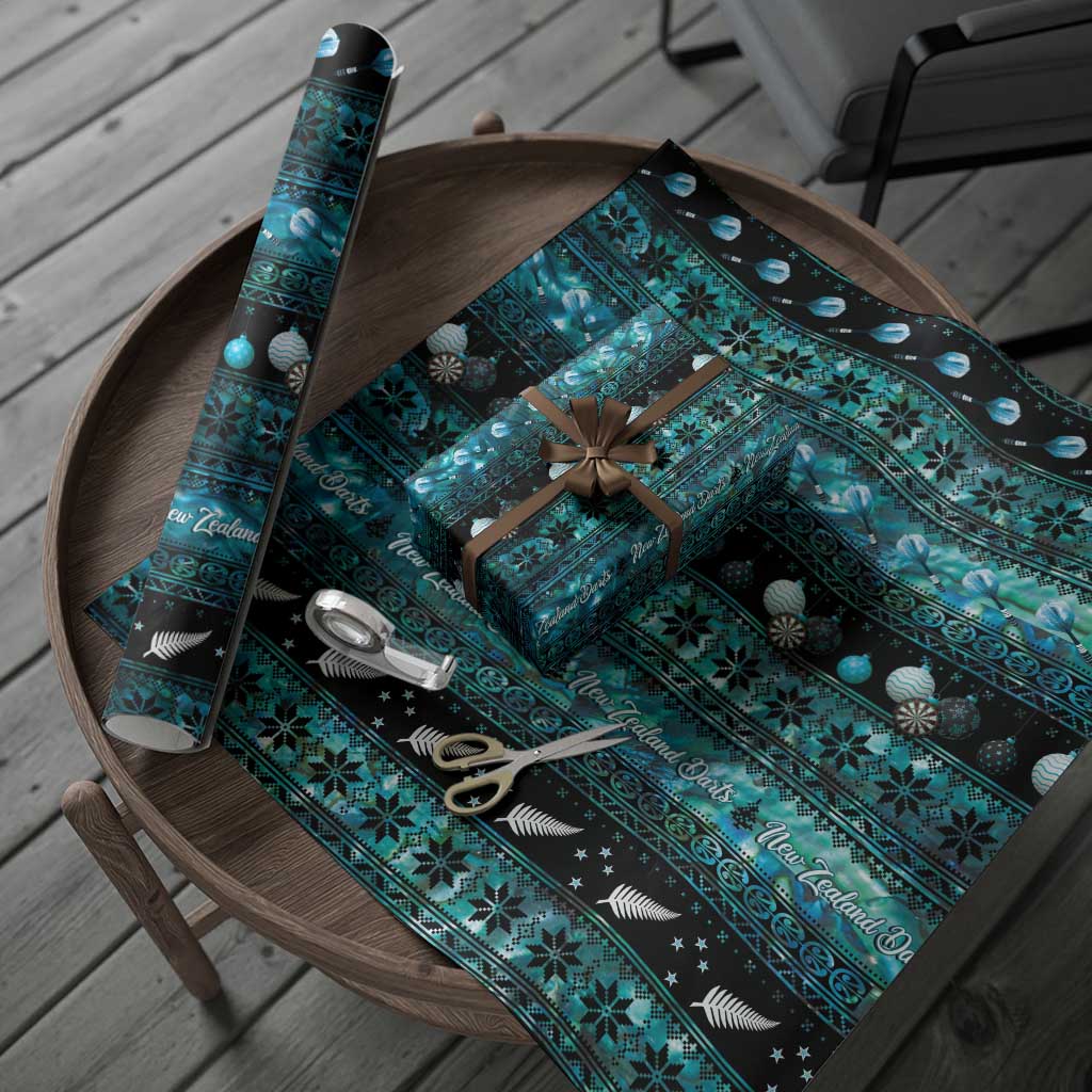 New Zealand Darts Christmas Wrapping Paper Merry Xmas Aotearoa Maori Paua Shell - Aussie Hoodie
