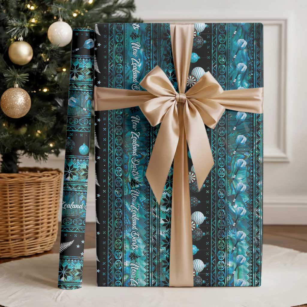 New Zealand Darts Christmas Wrapping Paper Merry Xmas Aotearoa Maori Paua Shell - Aussie Hoodie