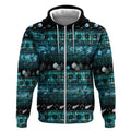 New Zealand Darts Christmas Zip Hoodie Merry Xmas Aotearoa Maori Paua Shell - Aussie Hoodie