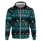New Zealand Darts Christmas Zip Hoodie Merry Xmas Aotearoa Maori Paua Shell - Aussie Hoodie