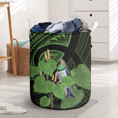 Kawakawa Rongoa Maori Kereru New Zealand Laundry Basket