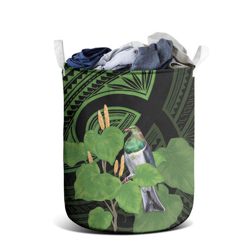 Kawakawa Rongoa Maori Kereru New Zealand Laundry Basket