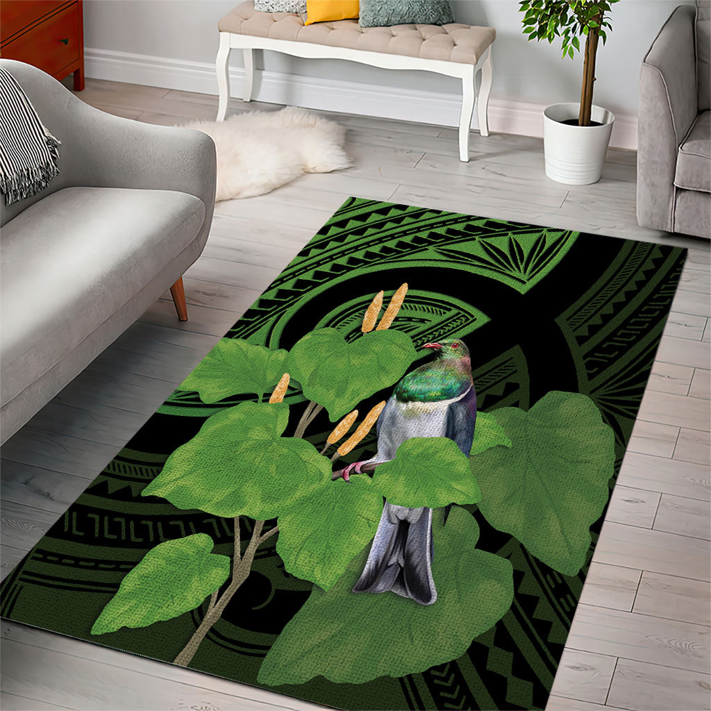 Kawakawa Rongoa Maori Kereru New Zealand Area Rug