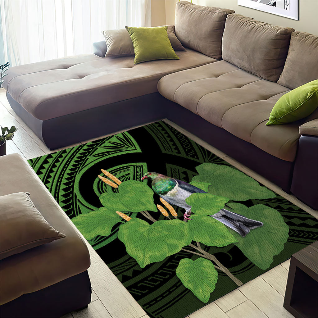 Kawakawa Rongoa Maori Kereru New Zealand Area Rug