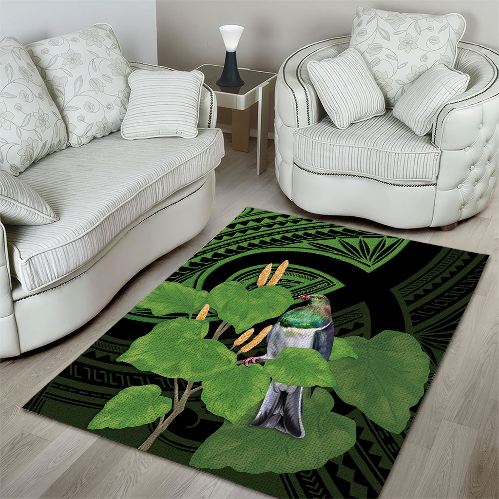 Kawakawa Rongoa Maori Kereru New Zealand Area Rug