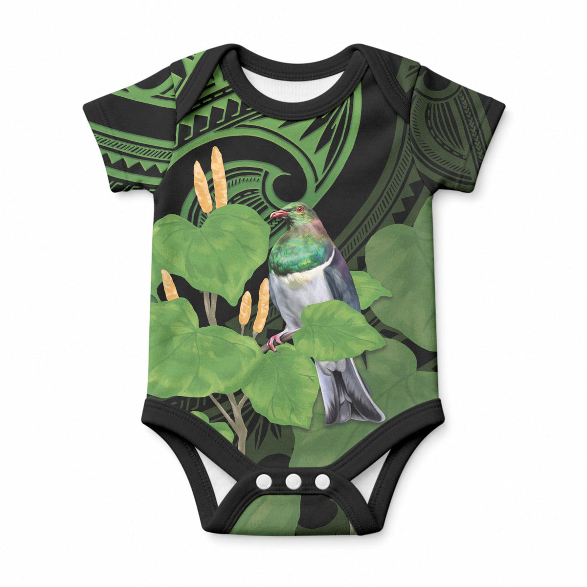 Kawakawa Rongoa Maori Kereru New Zealand Baby Onesie
