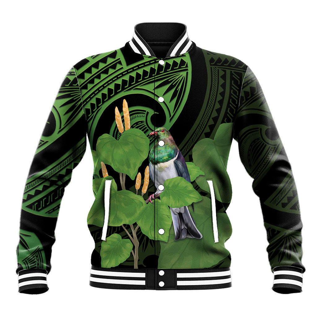 Kawakawa Rongoa Maori Kereru New Zealand Baseball Jacket