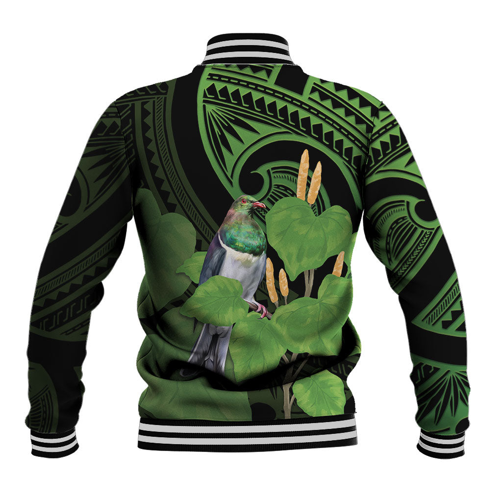 Kawakawa Rongoa Maori Kereru New Zealand Baseball Jacket