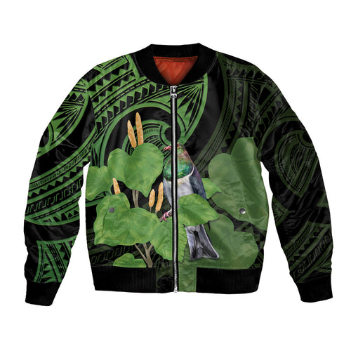 Kawakawa Rongoa Maori Kereru New Zealand Bomber Jacket