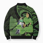 Kawakawa Rongoa Maori Kereru New Zealand Bomber Puffer Jacket