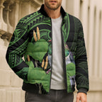 Kawakawa Rongoa Maori Kereru New Zealand Bomber Puffer Jacket