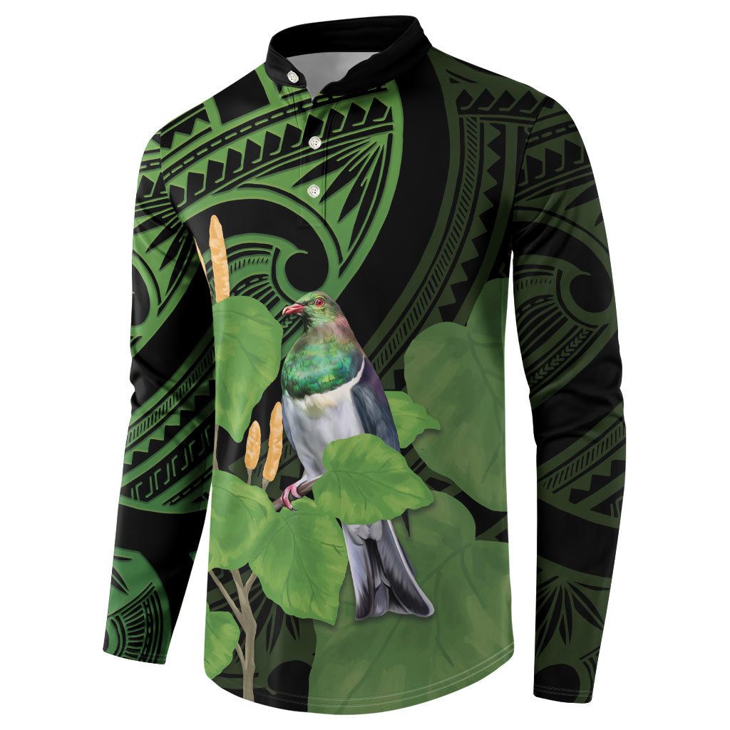 Kawakawa Rongoa Maori Kereru New Zealand Button Sweatshirt