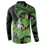 Kawakawa Rongoa Maori Kereru New Zealand Button Sweatshirt
