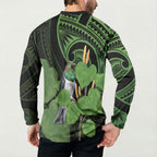 Kawakawa Rongoa Maori Kereru New Zealand Button Sweatshirt