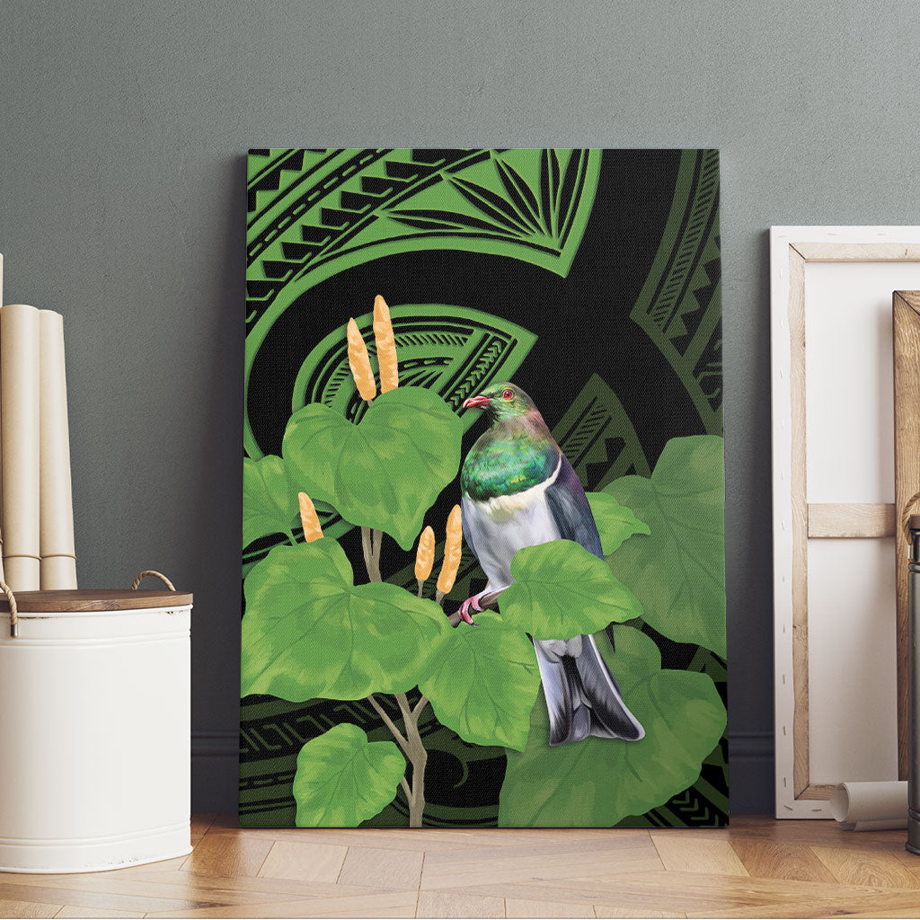 Kawakawa Rongoa Maori Kereru New Zealand Canvas Wall Art