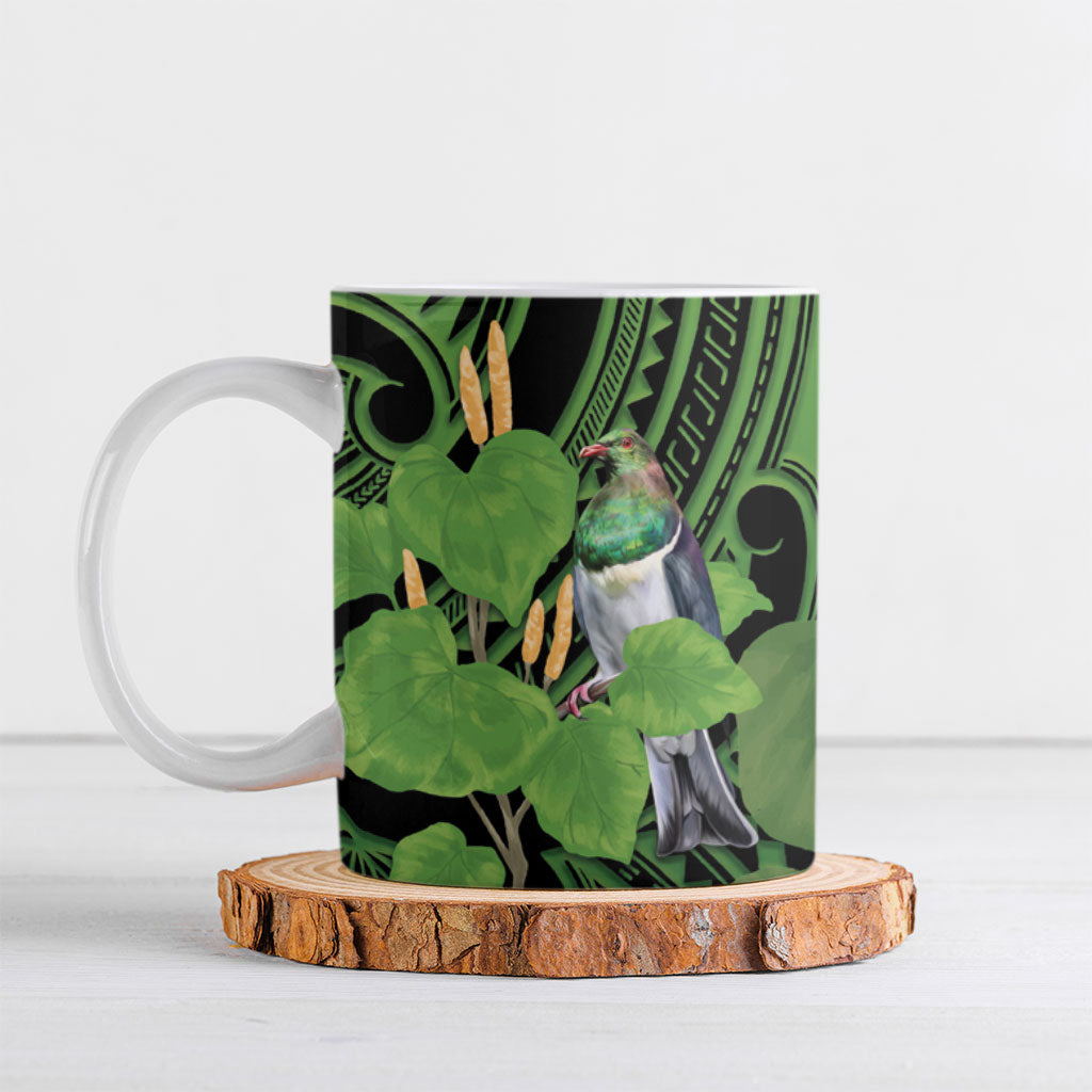 Kawakawa Rongoa Maori Kereru New Zealand Ceramic Mug