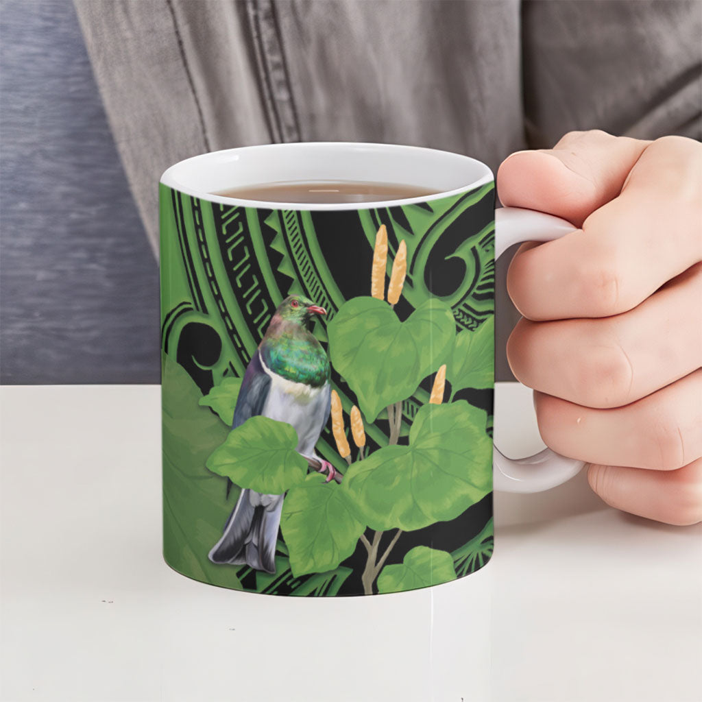 Kawakawa Rongoa Maori Kereru New Zealand Ceramic Mug