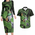 Kawakawa Rongoa Maori Kereru New Zealand Couples Matching Long Sleeve Bodycon Dress and Hawaiian Shirt