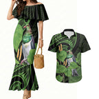 Kawakawa Rongoa Maori Kereru New Zealand Couples Matching Mermaid Dress and Hawaiian Shirt