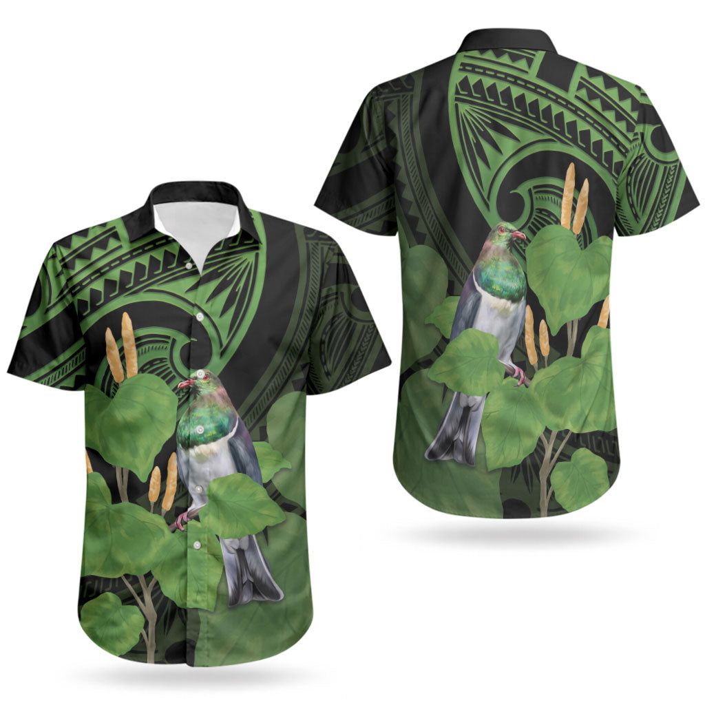 Kawakawa Rongoa Maori Kereru New Zealand Couples Matching Off Shoulder Short Dress and Hawaiian Shirt