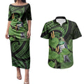 Kawakawa Rongoa Maori Kereru New Zealand Couples Matching Puletasi and Hawaiian Shirt