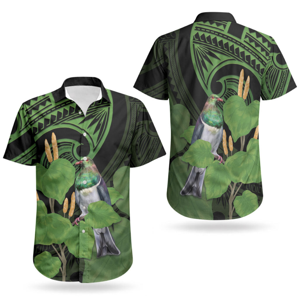 Kawakawa Rongoa Maori Kereru New Zealand Couples Matching Short Sleeve Bodycon Dress and Hawaiian Shirt
