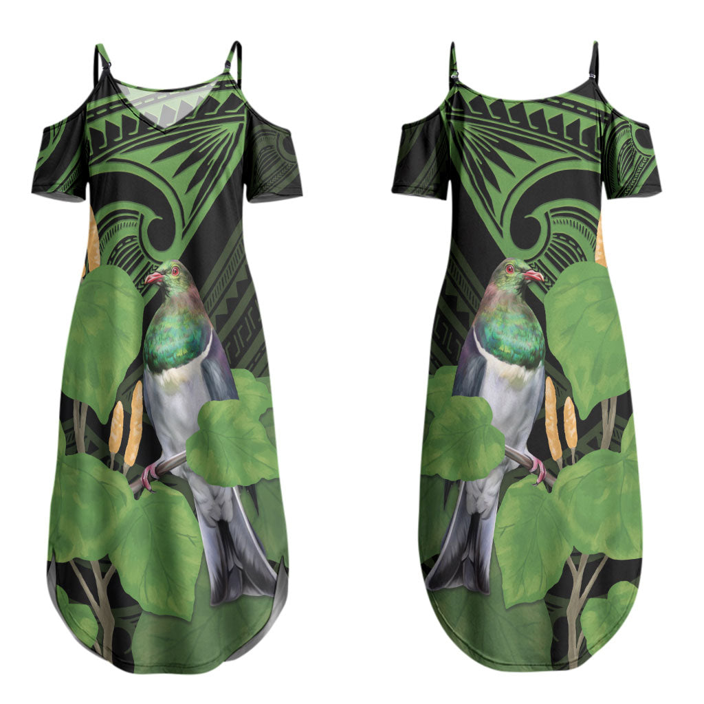 Kawakawa Rongoa Maori Kereru New Zealand Couples Matching Summer Maxi Dress and Long Sleeve Button Shirt