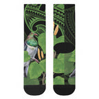 Kawakawa Rongoa Maori Kereru New Zealand Crew Socks