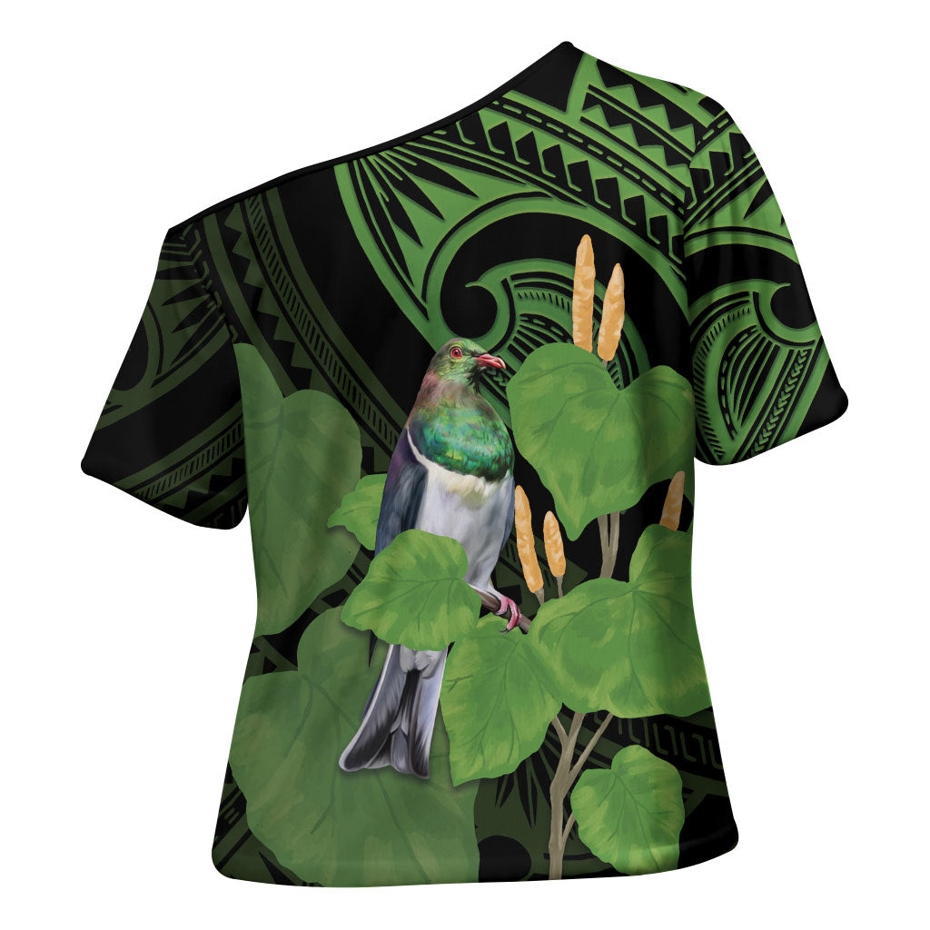 Kawakawa Rongoa Maori Kereru New Zealand Cross Shoulder Shirt