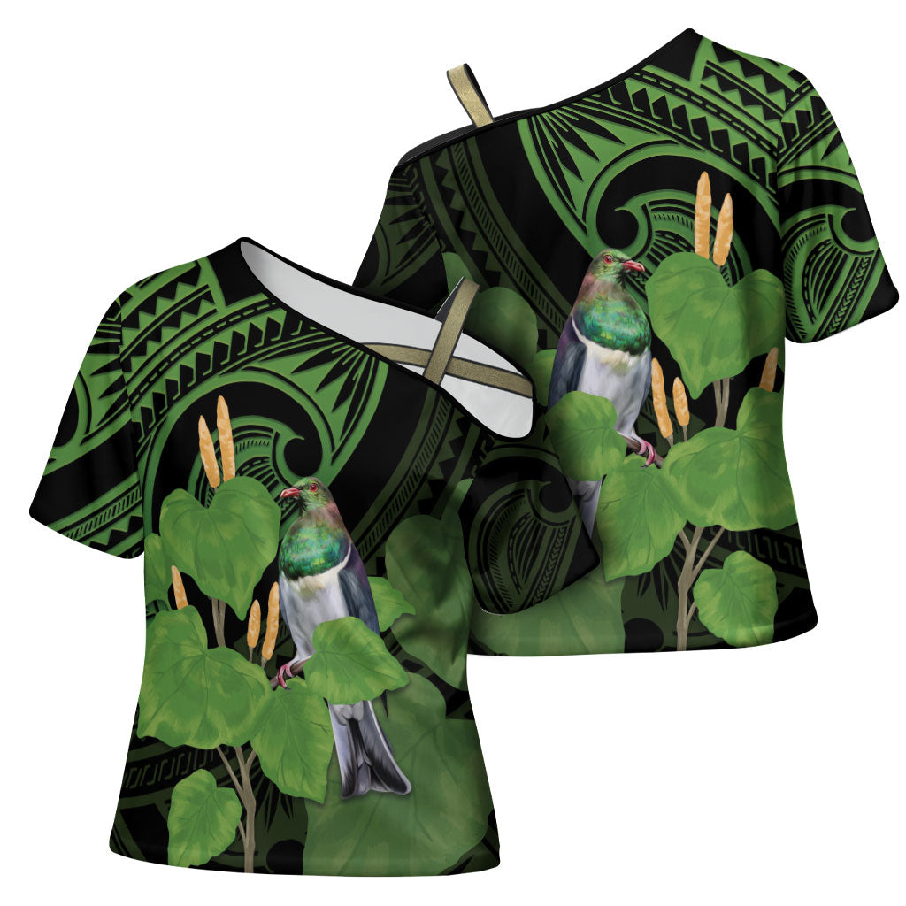 Kawakawa Rongoa Maori Kereru New Zealand Cross Shoulder Shirt