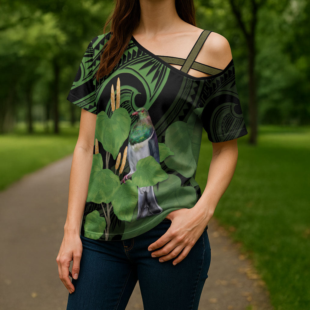 Kawakawa Rongoa Maori Kereru New Zealand Cross Shoulder Shirt