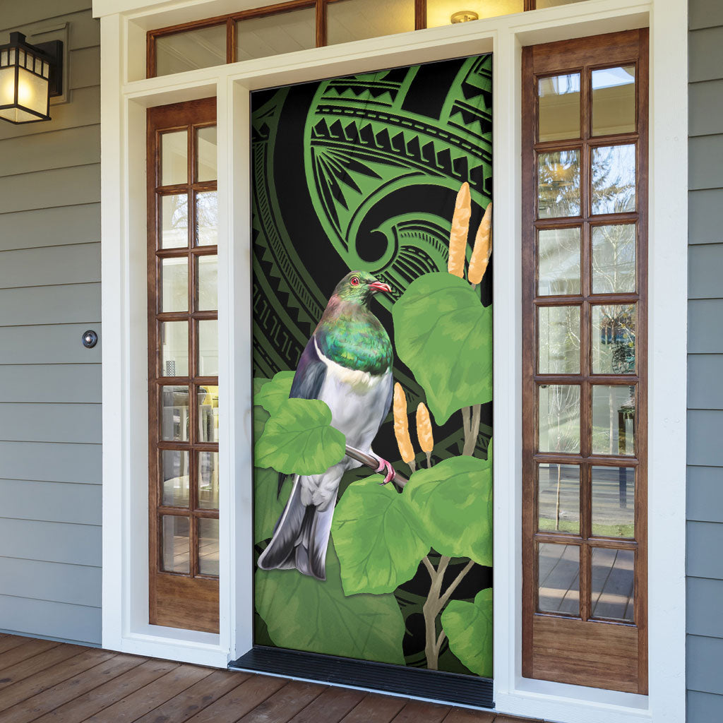 Kawakawa Rongoa Maori Kereru New Zealand Door Cover