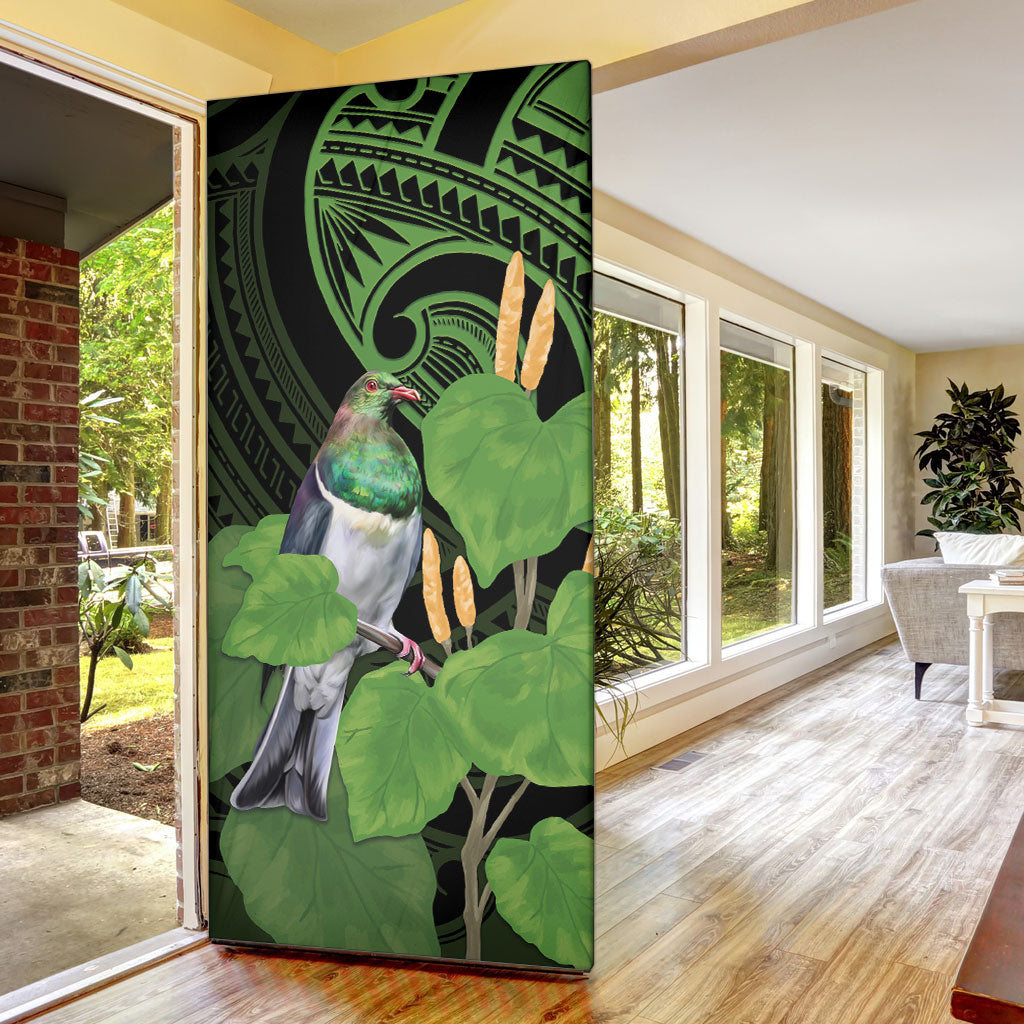 Kawakawa Rongoa Maori Kereru New Zealand Door Cover