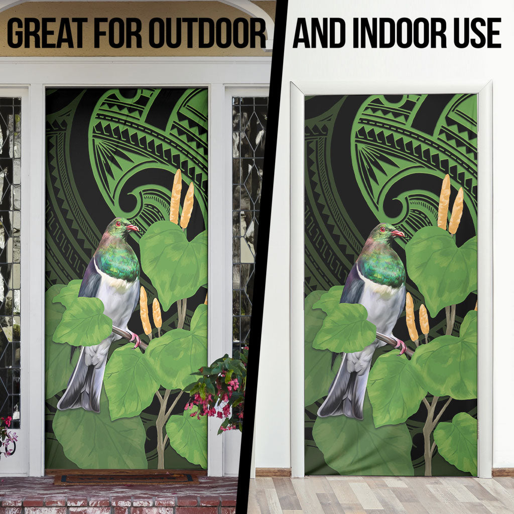 Kawakawa Rongoa Maori Kereru New Zealand Door Cover