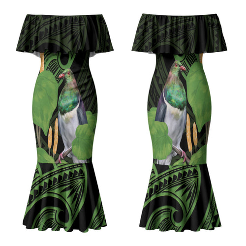 Kawakawa Rongoa Maori Kereru New Zealand Family Matching Mermaid Dress and Hawaiian Shirt