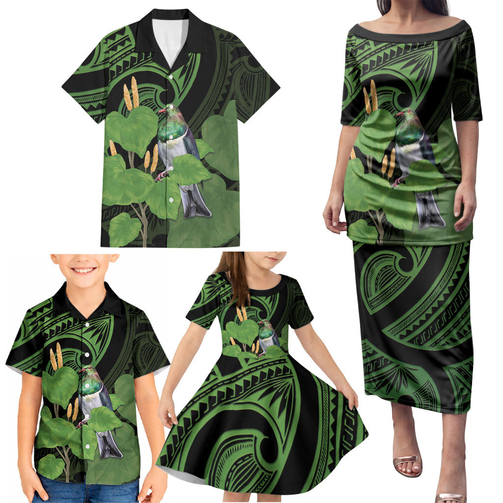 Kawakawa Rongoa Maori Kereru New Zealand Family Matching Puletasi and Hawaiian Shirt