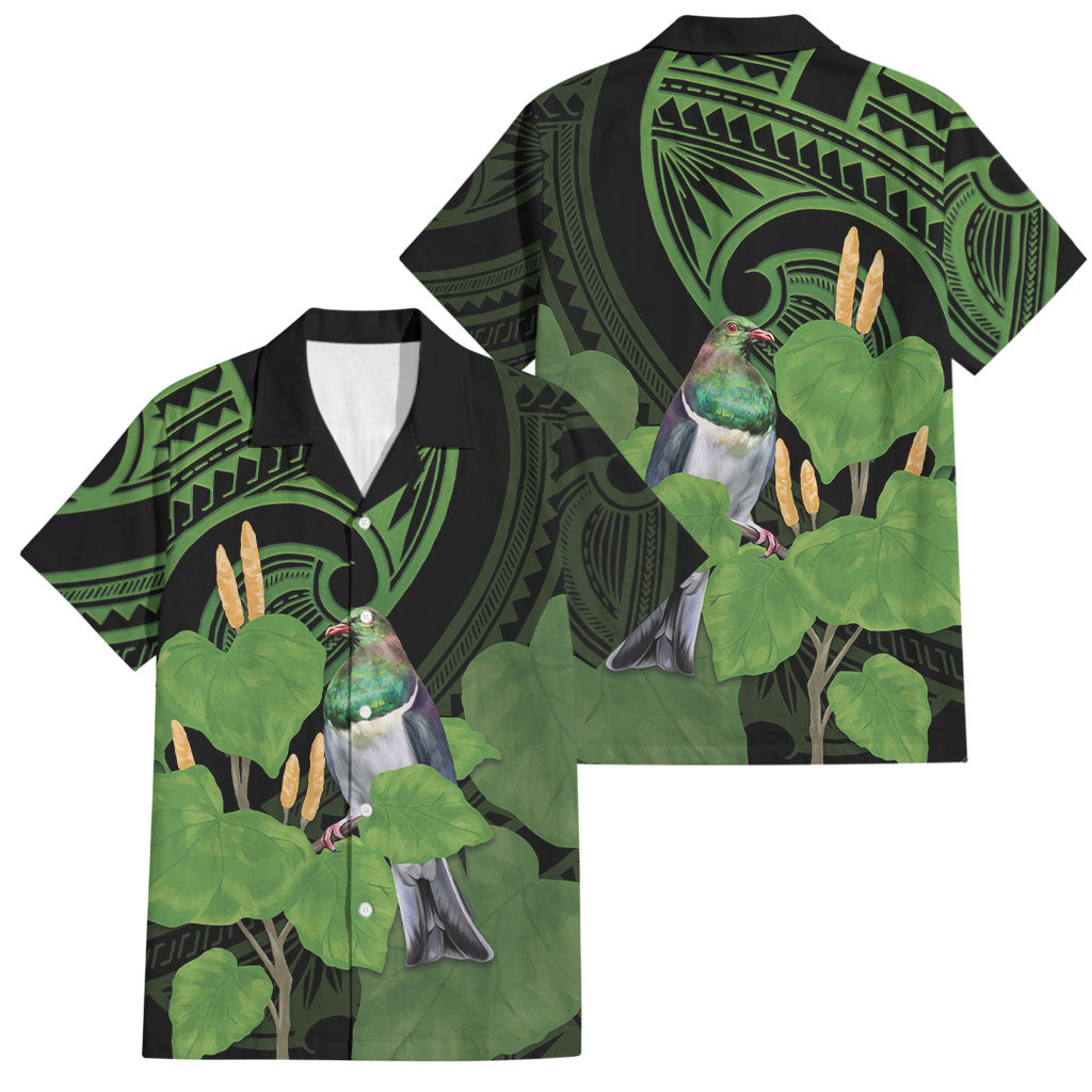 Kawakawa Rongoa Maori Kereru New Zealand Family Matching Short Sleeve Bodycon Dress and Hawaiian Shirt