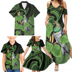 Kawakawa Rongoa Maori Kereru New Zealand Family Matching Summer Maxi Dress and Hawaiian Shirt