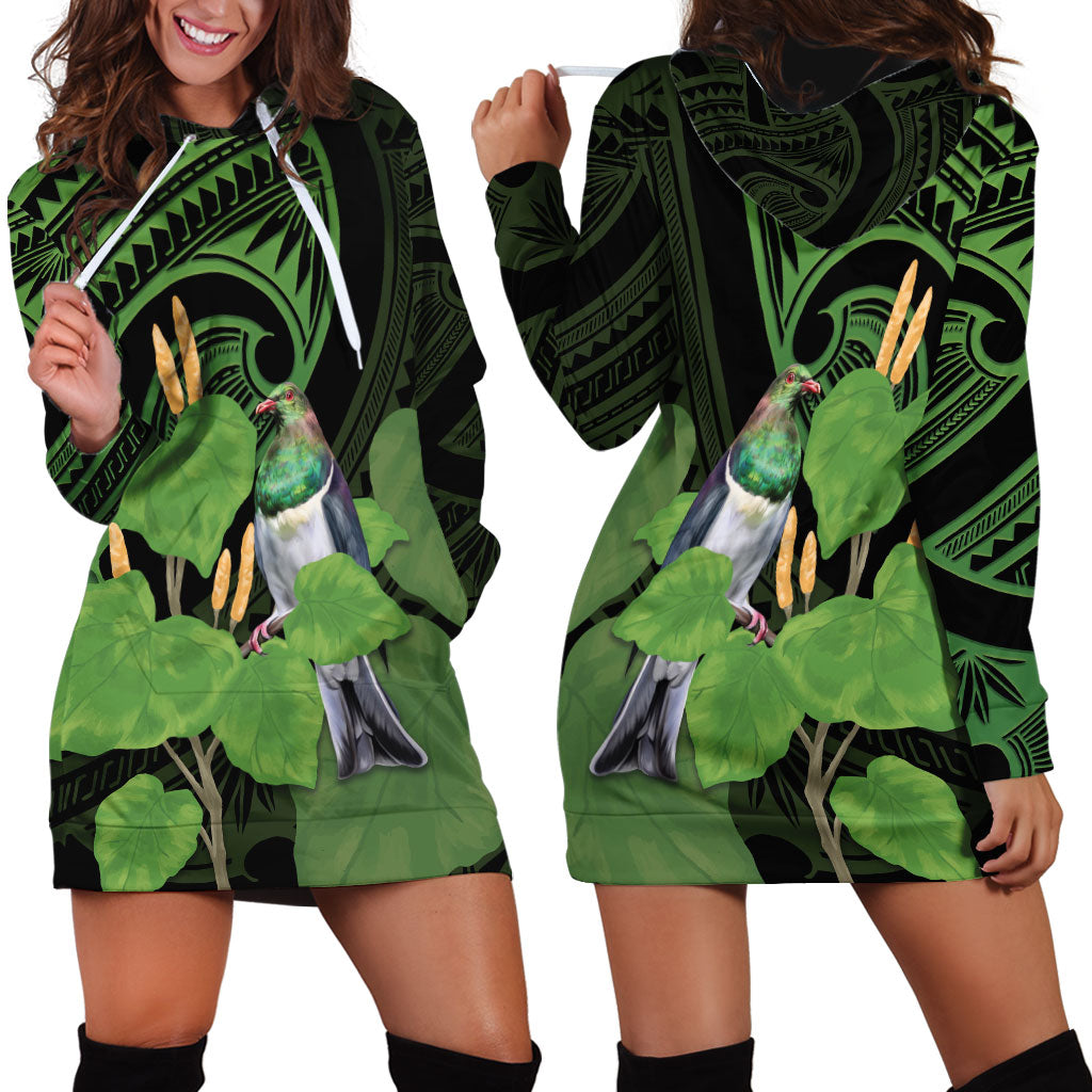 Kawakawa Rongoa Maori Kereru New Zealand Hoodie Dress