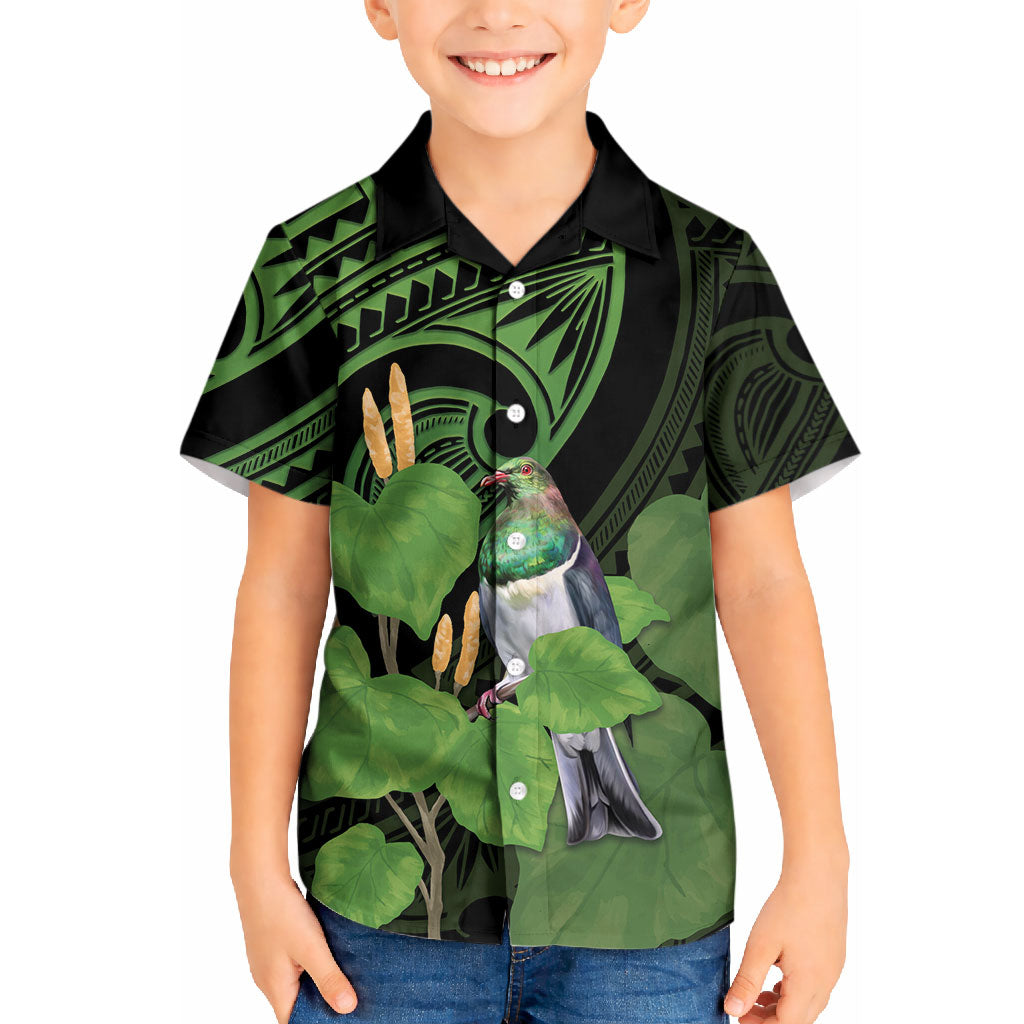 Kawakawa Rongoa Maori Kereru New Zealand Kid Hawaiian Shirt
