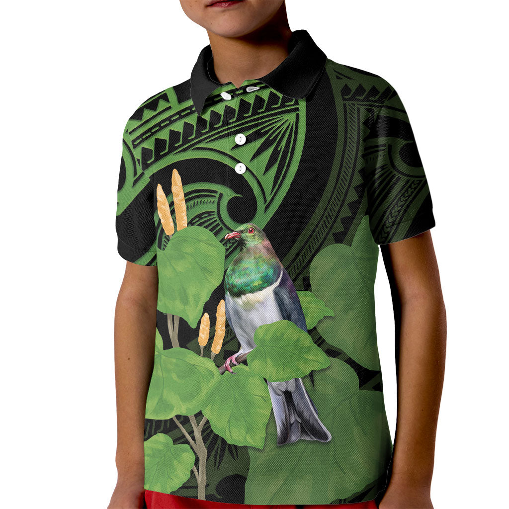 Kawakawa Rongoa Maori Kereru New Zealand Kid Polo Shirt