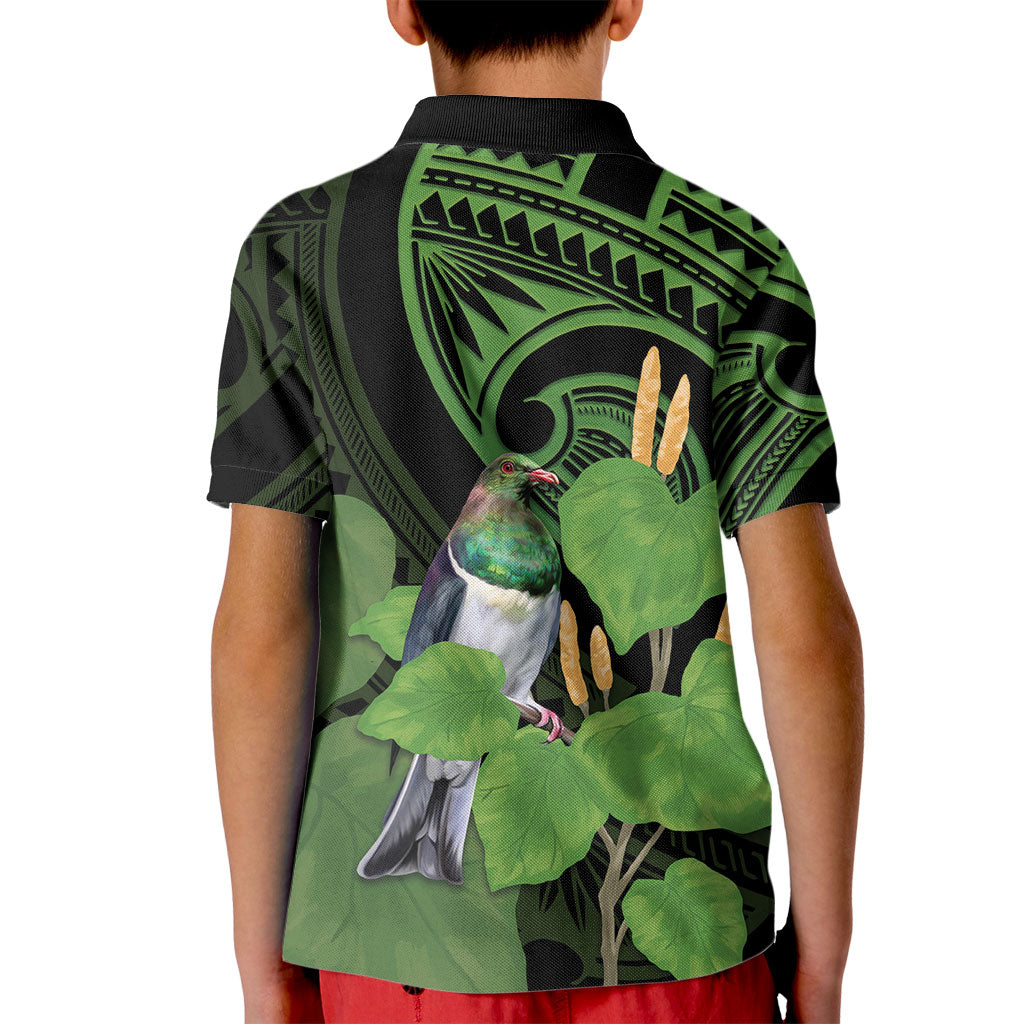 Kawakawa Rongoa Maori Kereru New Zealand Kid Polo Shirt