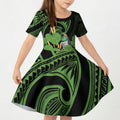 Kawakawa Rongoa Maori Kereru New Zealand Kid Short Sleeve Dress