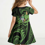 Kawakawa Rongoa Maori Kereru New Zealand Kid Short Sleeve Dress
