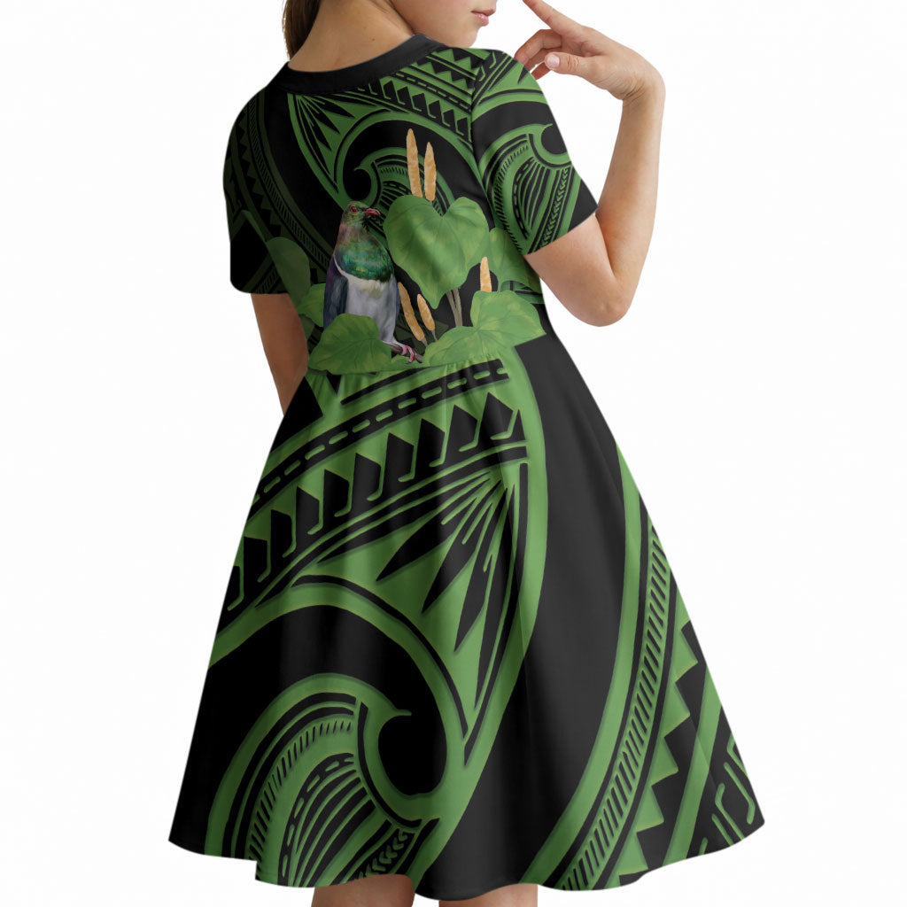 Kawakawa Rongoa Maori Kereru New Zealand Kid Short Sleeve Dress
