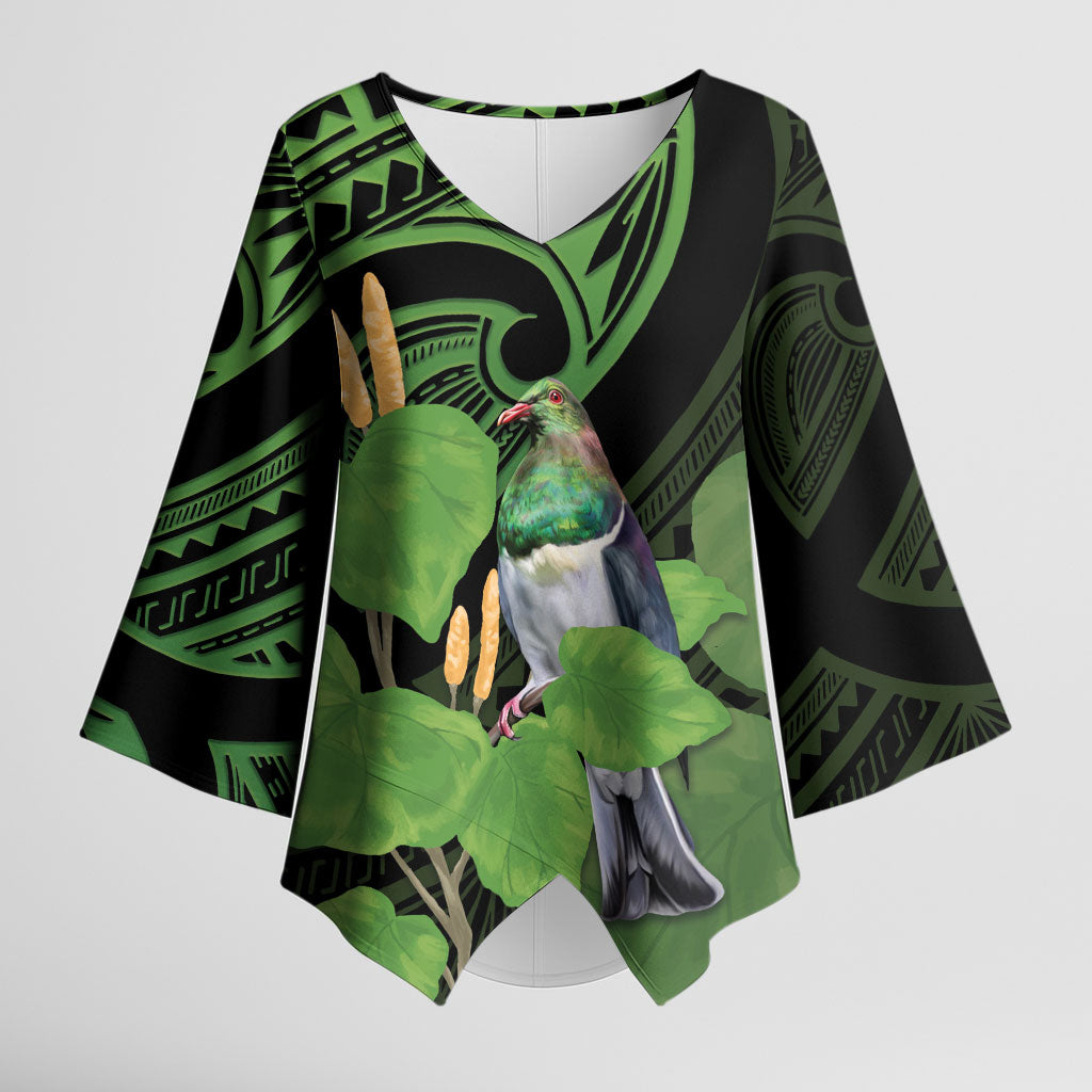Kawakawa Rongoa Maori Kereru New Zealand Kimono Sleeve Blouse