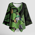 Kawakawa Rongoa Maori Kereru New Zealand Kimono Sleeve Blouse