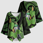 Kawakawa Rongoa Maori Kereru New Zealand Kimono Sleeve Blouse