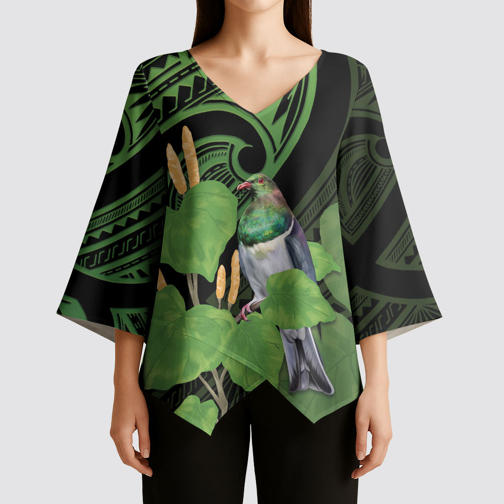 Kawakawa Rongoa Maori Kereru New Zealand Kimono Sleeve Blouse