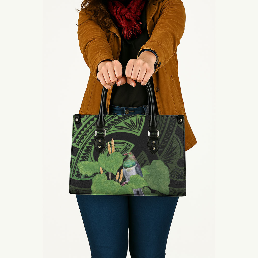 Kawakawa Rongoa Maori Kereru New Zealand Leather Bag
